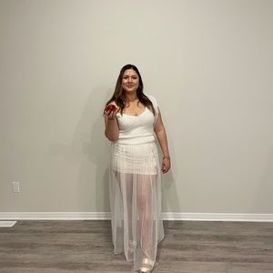 White Skirt with Slits-Halloween Costume/ Accessory 👯‍♂️🎃🎃🎃